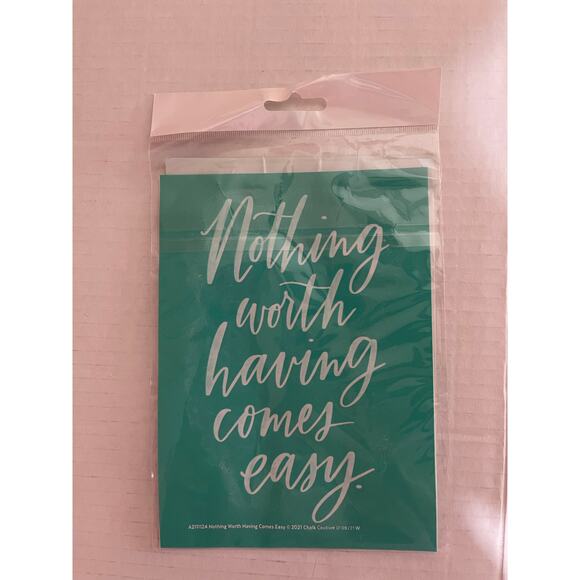 Chalk Couture  5X7  ‎ Reusable  Transfer "Nothing Worth Having Comes Eas… - Picture 4 of 6